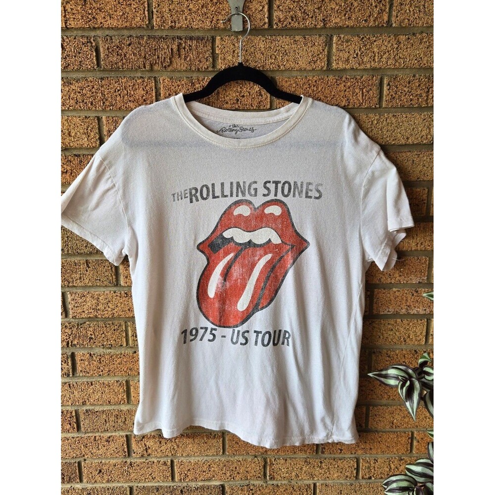 The Rolling Stones 1975 US Tour Graphic Tee - White / XXL